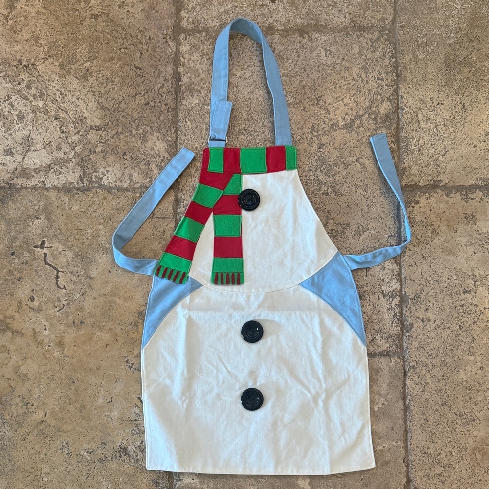 Old Navy Kids Snowman Apron with Red and Green Scarf